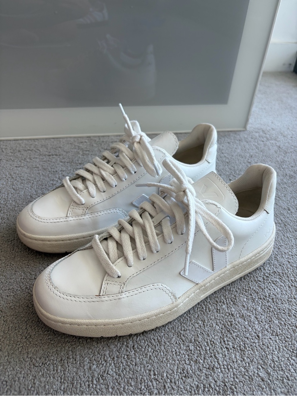 Veja White Low-Top Leather Sneakers